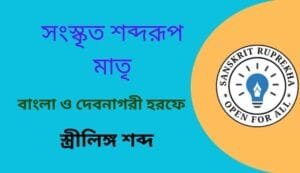 সংস্কৃত শব্দরূপ মাতৃ