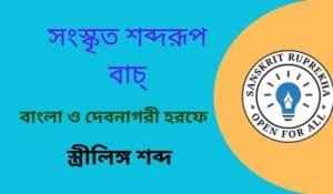 সংস্কৃত শব্দরূপ বাচ্